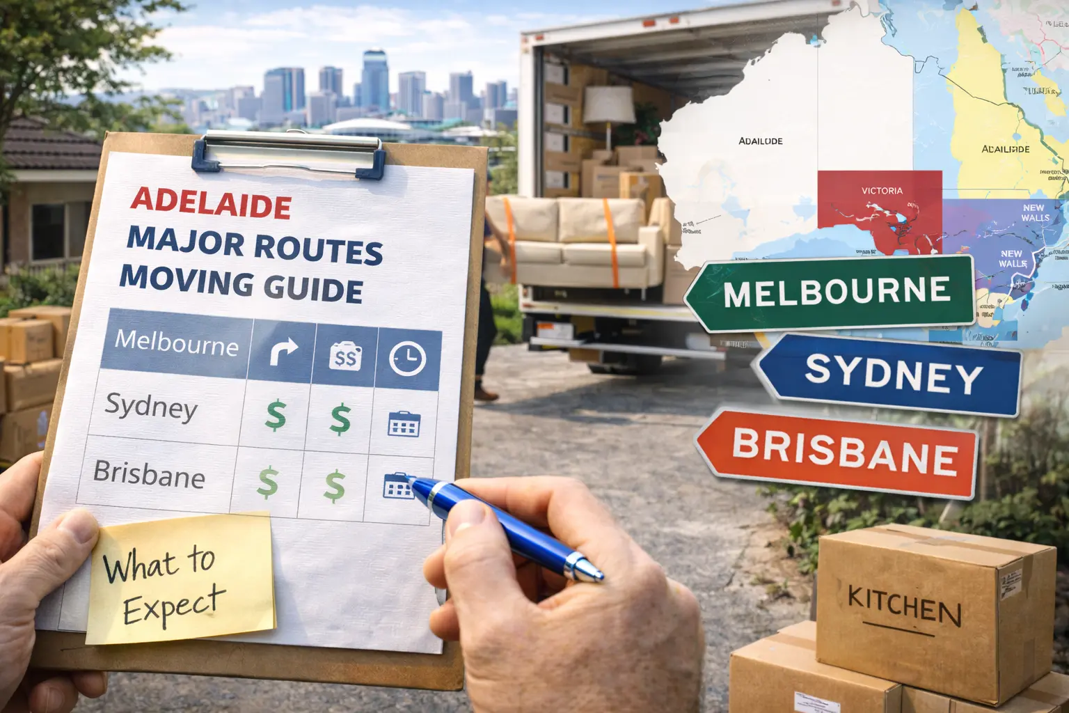 Interstate removalists Adelaide major routes to Melbourne Sydney Brisbane with long-distance moving tips, quotes and packing advice