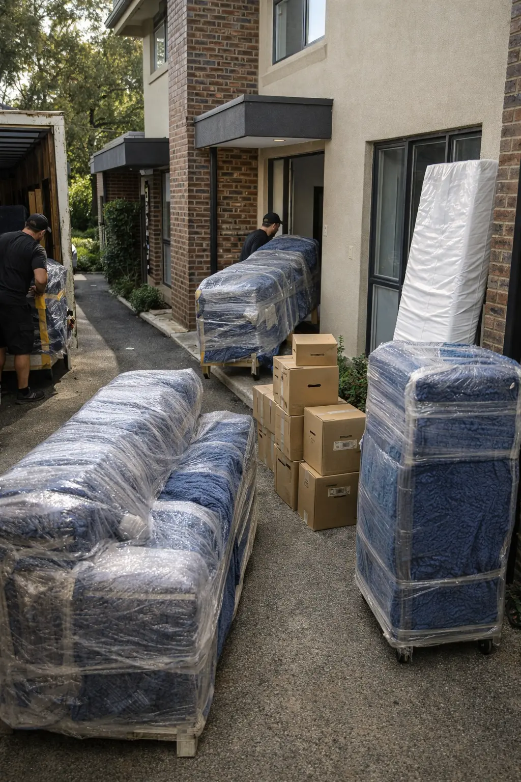 Melbourne to Adelaide apartment move being delivered into an Adelaide townhouse or apartment with careful access planning and protected furniture