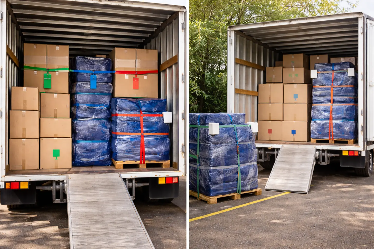 Melbourne to Adelaide interstate move models comparing backloading shared load and dedicated transport with protected furniture and stacked cartons