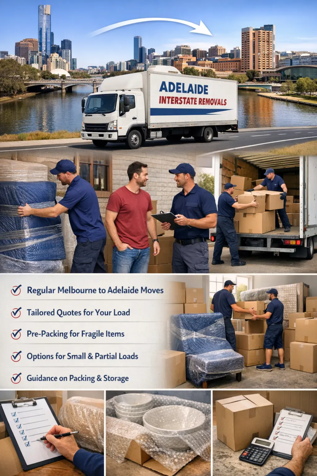 Melbourne to Adelaide interstate moving services, furniture removals and backloading support