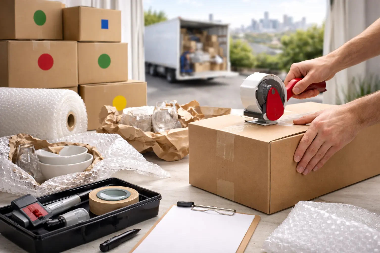 Packing tips for moving to Adelaide including cartons, fragile packing, labelling and interstate removals planning