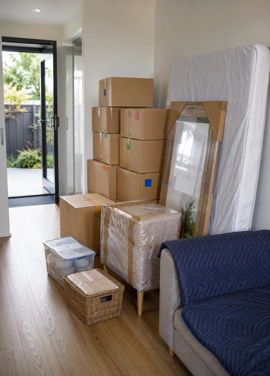 Interstate removalist truck collecting furniture from a regional South Australian home